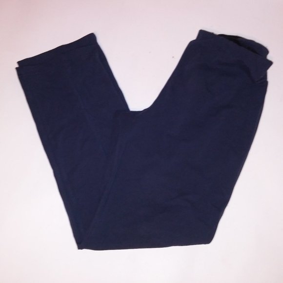L.L. Bean Pants Stretch Size 10 Regular Solid Navy Blue Cotton Spandex Waist Uns - Picture 1 of 8